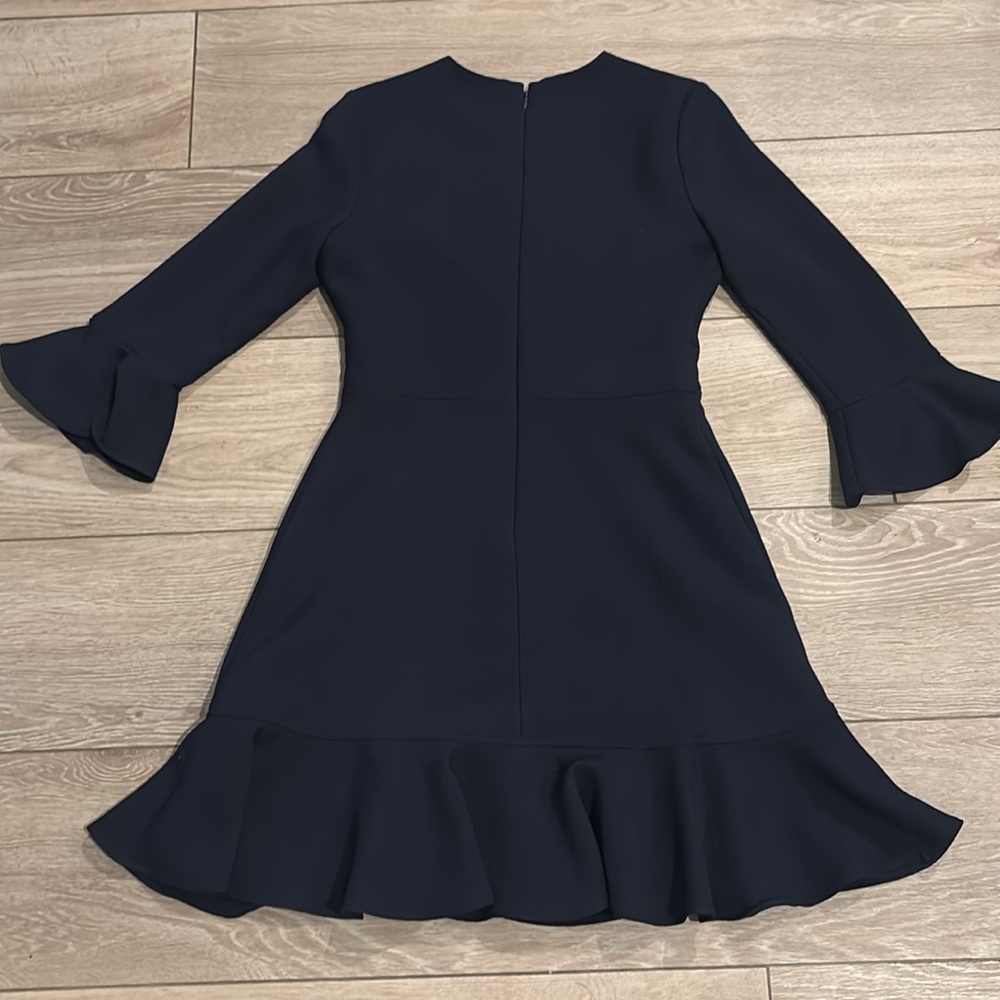 Navy Ruffle Dress - Picture 4 of 5